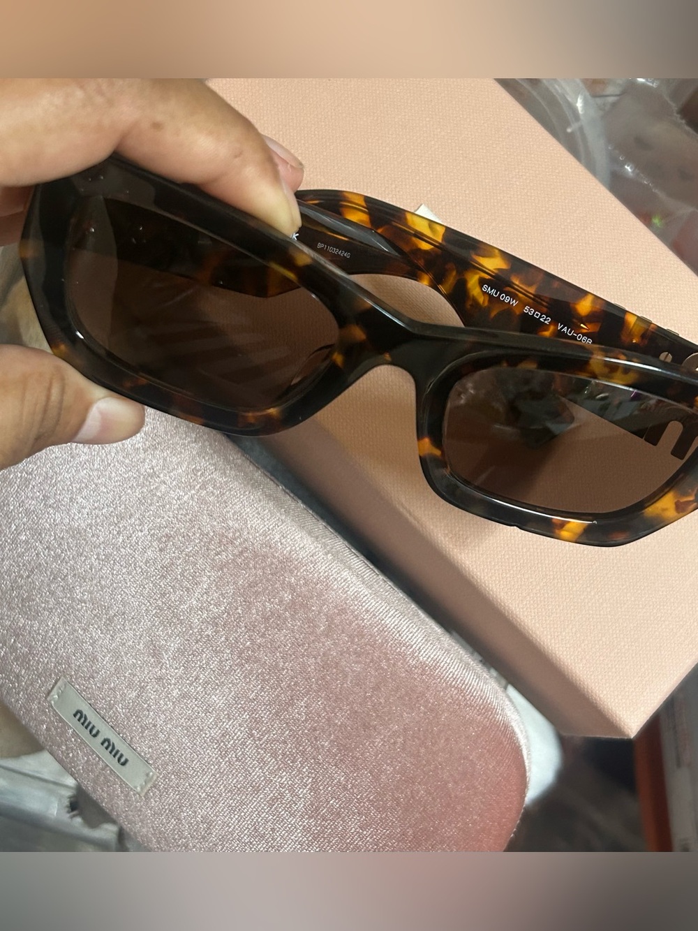 Miu Miu Women's Tortoiseshell Rectangular Sunglasses - Brown Lenses